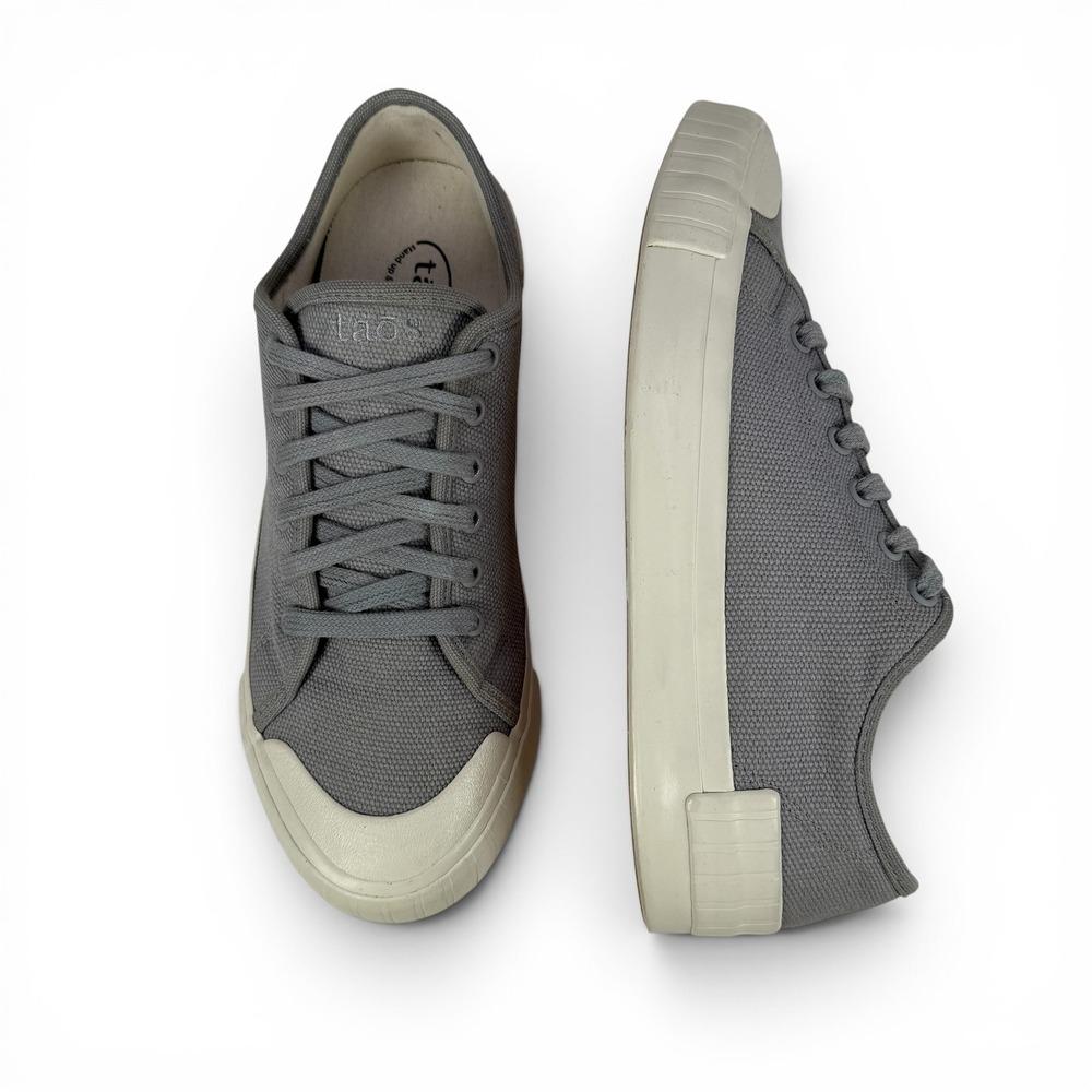 Taos One Vision Sneakers Womens 8.5 Gray Canvas Lace Up Comfort Shoes‎ Retro